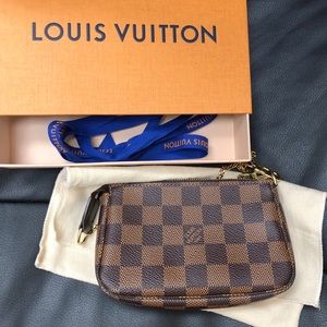 100% Authentic Louis Vuitton Mini Pochette Ebene